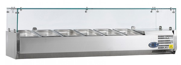 COOL-LINE PA 13-150 Kühlaufsatz mit Glasaufbau für 6 x GN 1/3