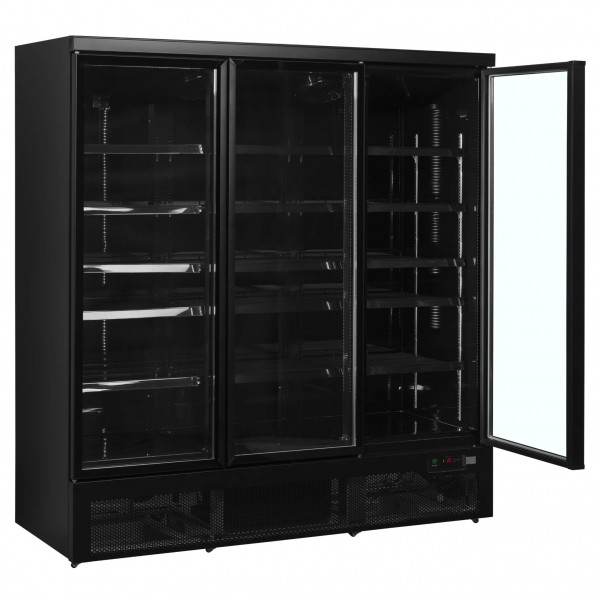 Nordcap ATOM MAXI KS 3T-BB Glastürkühlschrank mit 3 x Glas-Drehtüren
