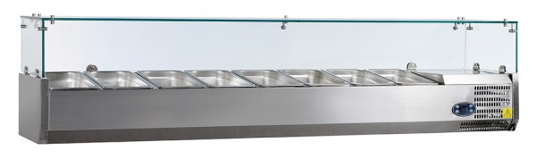 COOL-LINE PA 13-180 Kühlaufsatz mit Glasaufbau für 8 x GN 1/3