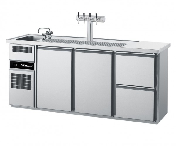 Chromonorm Getränketheke CGTM731L81-1/1/2 mit 1 Becken Links  - 2 Türen und 2 Züge