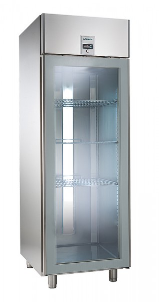 COOL-LINE KU 702-G Base ALPENINOX Umluft-Gewerbekühlschrank für GN 2/1 und 1 Glastür