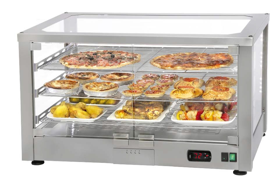 Buffalo Theken-Warmhaltevitrine 554 Mm – 45 L, 2 Ablagen, 30–90 °C, Glasfront