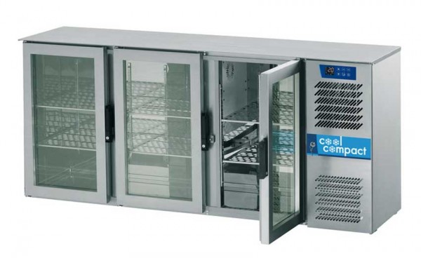 Cool Compact Flaschen-Kühltheke 3-türig Magnos mit 3 Glastüren
