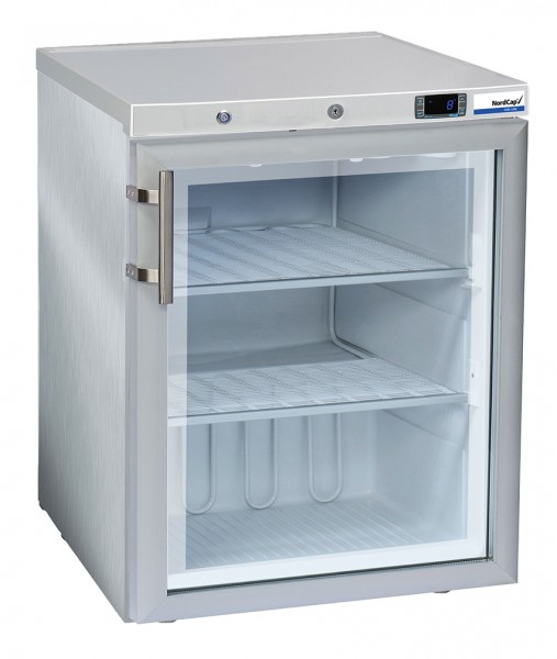 COOL-LINE RNGX 200 GL Edelstahl Tiefkühlschrank mit statischer Kühlung und Glastür