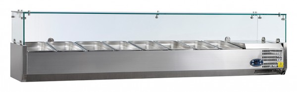 COOL-LINE PA 14-180 Kühlaufsatz mit Glasaufbau für 8 x GN 1/4