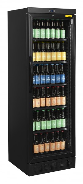 Nordcap KU 385 G II BLACK Glastür-Kühlschrank Schwarz 435800450 