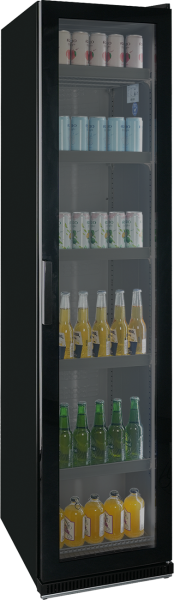 KBS 327 G Slim schwarz Glastürkühlschrank 302328 