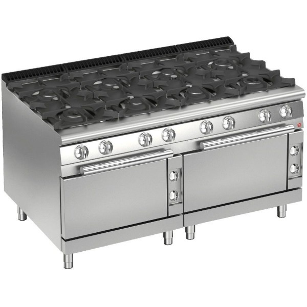 Baron CFGE74Q Gasherd 8 Flammen mit 2 x Elektro-Backofen Serie QUEEN7  
