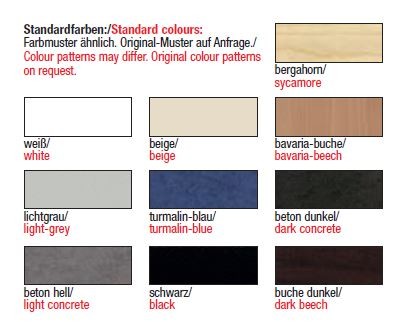 Scholl Tablettwagen RTW Farbenpalette 