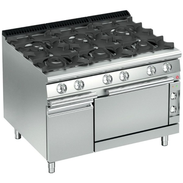 Baron CFGE73Q Gasherd 6 Flammen mit Elektro-Backofen Serie QUEEN7  Tiefe 700 