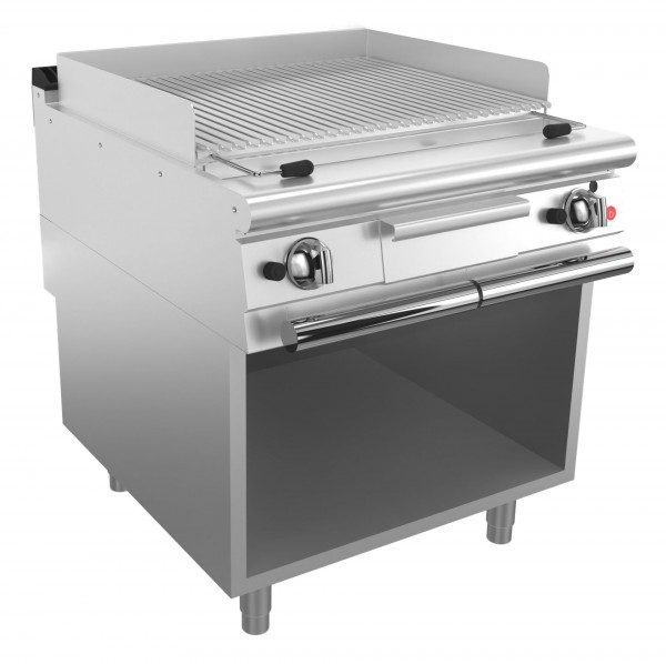 Baron GRLV72Q Gas-Lavaglühsteingrill 2 Zonen Serie QUEEN7 Tiefe 700 mm