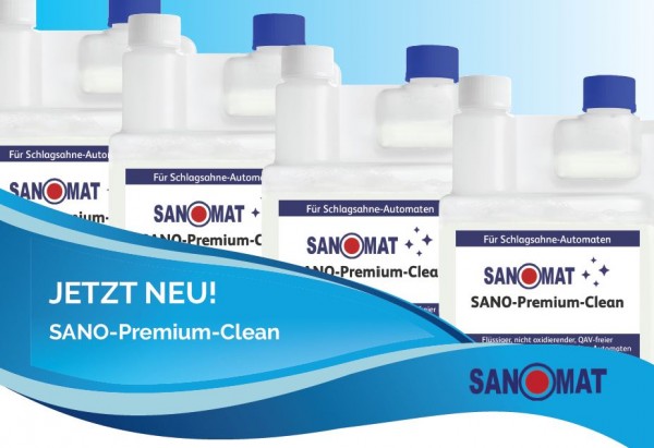 Sanomat SANO-Premium-Clean 4 x 1 Liter  – das Hygiene-Set II mit  Reinigungsdüse und einem Bürstensatz