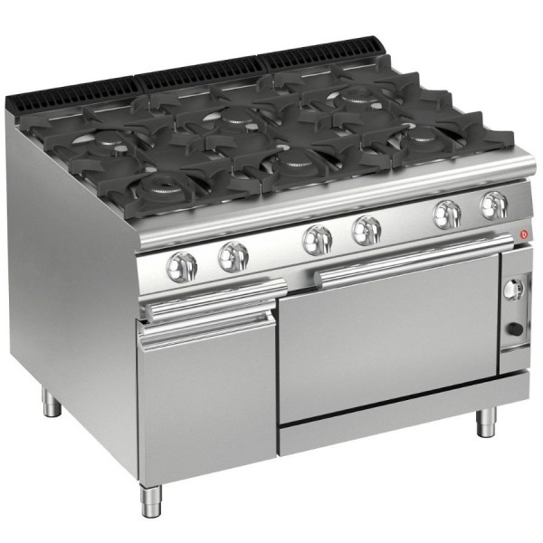 Baron CFG73Q Gasherd 6 Flammen mit Gasbackofen Serie QUEEN7